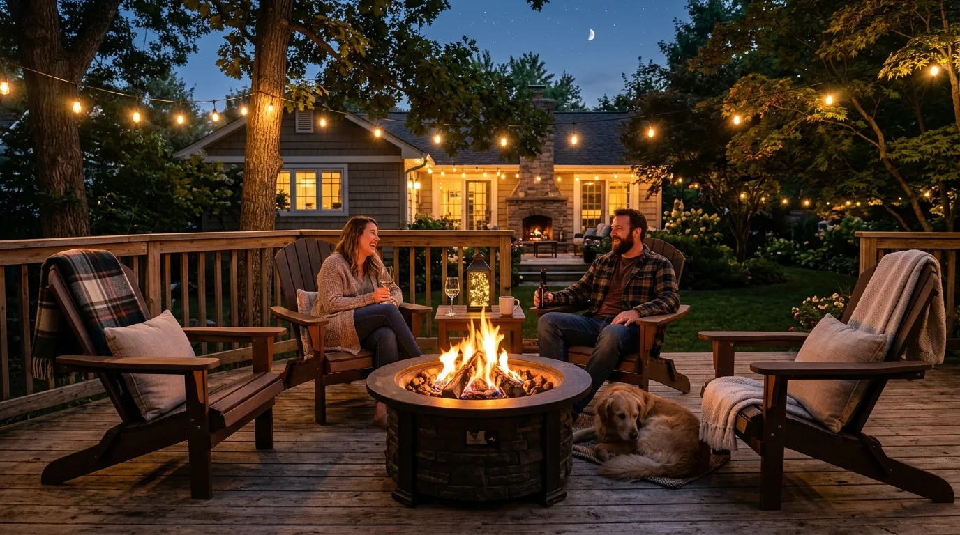 Deck Framed by Planters
